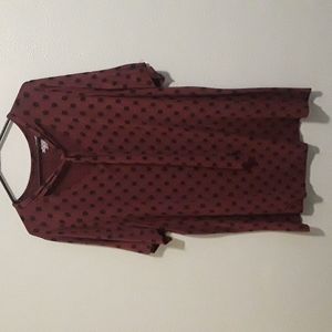Lane Bryant- Slightly used, maroon with black poke a dots and tie.